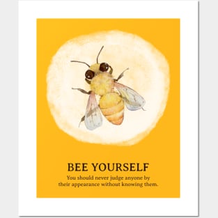 Watercolor Bee - Bee Yourself Posters and Art